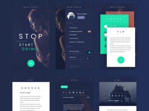 Fade Mobile App UI Kit for Photoshop - PSDDD.co