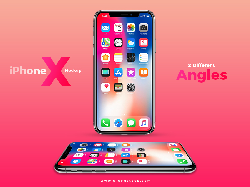 Download iPhone X Free Different Angled Mockup Templates - PSDDD.co